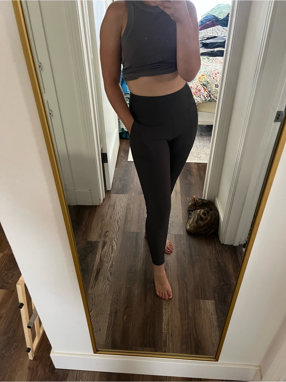 Old Navy High-Waist Charcoal Track Joggers